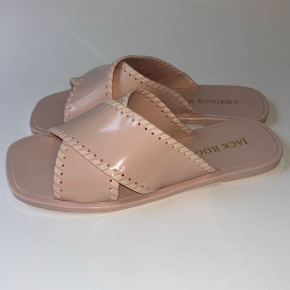 New in box Jack Rogers Sloane x Jelly criss cross sandal shoe Sz 7 pink blush - Picture 5 of 8